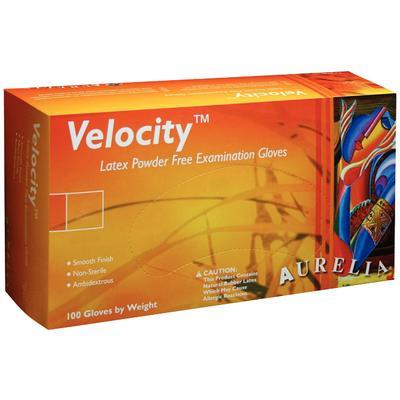 Aurelia Velocity Triple Washed Latex Exam Glove Powder Free Polymer Coating 100/box Aurelia Velocity Triple Washed Latex Exam Glove Powder Free Polymer Coating 100/box